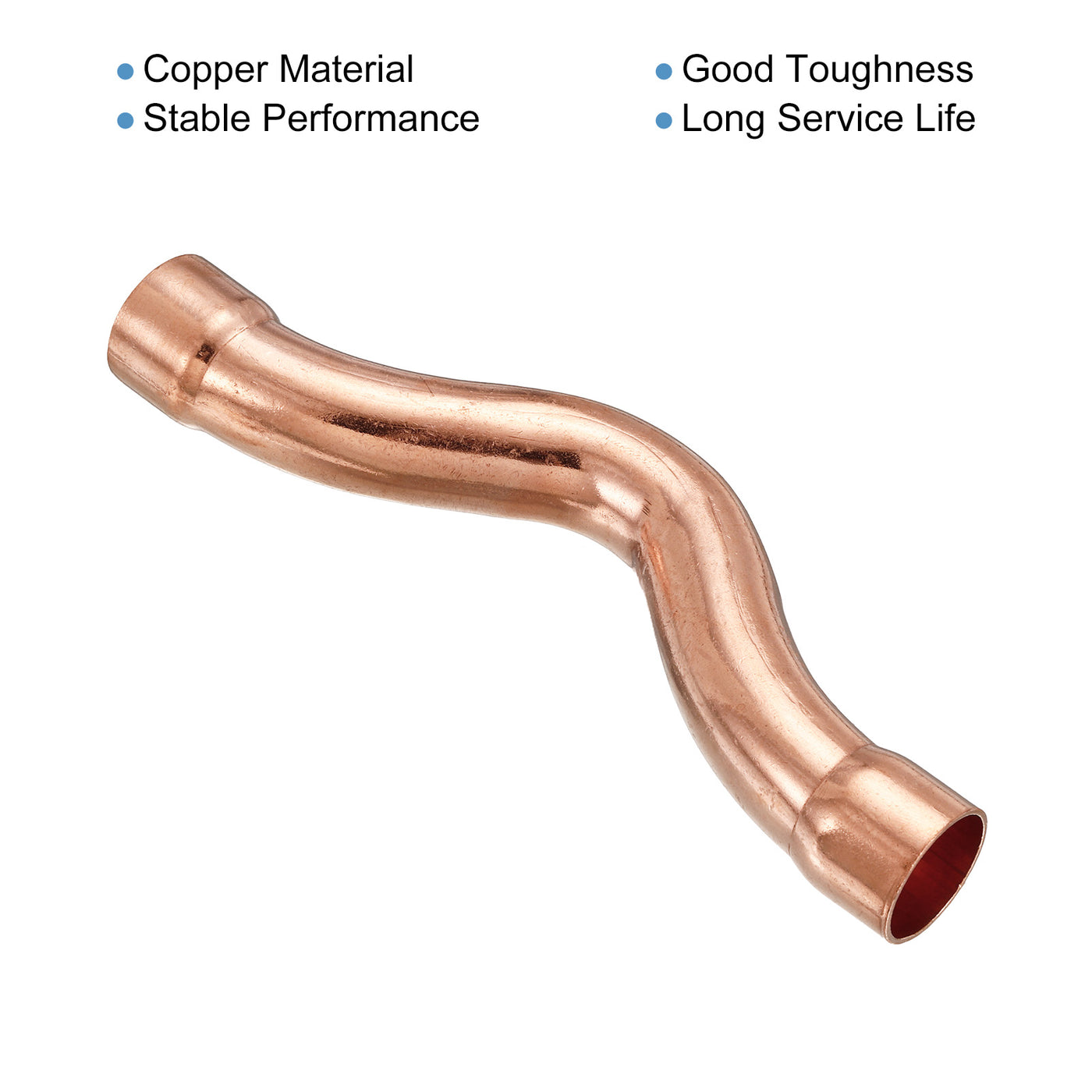 Harfington U Shape Elbow 180 Degree Copper Pipe Fitting Sweat Welding Connection 19mm ID for HVAC, Air Conditioning Refrigeration System, Pack of 3