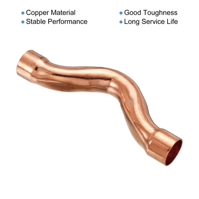 Harfington U Shape Elbow 180 Degree Copper Pipe Fitting Sweat Welding Connection 22mm ID for HVAC, Air Conditioning Refrigeration System