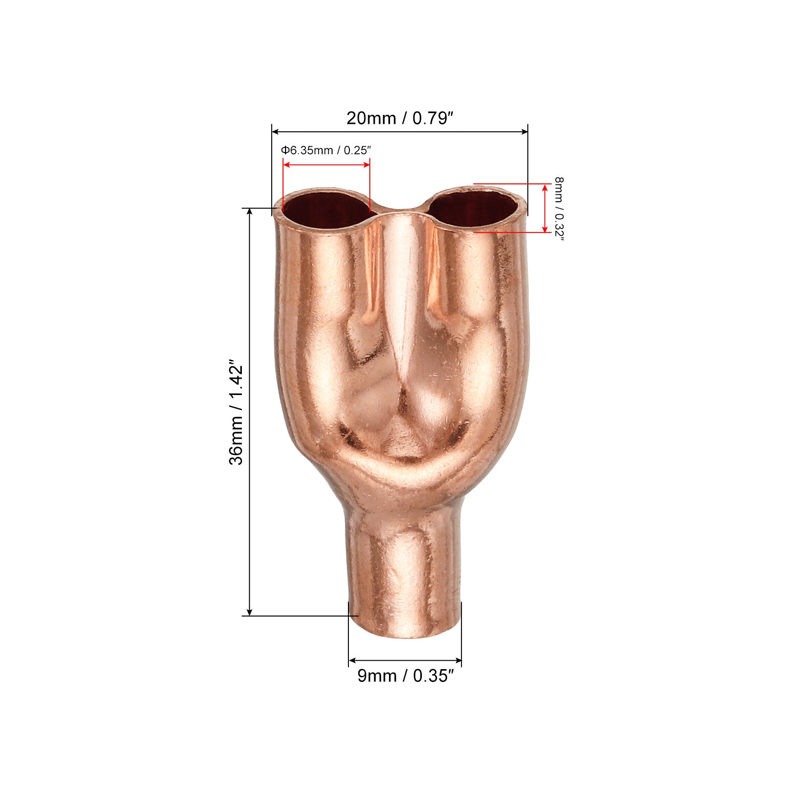 Tee Y Type Copper Fitting Welding Joint Split Union Intersection 6.35mm ...