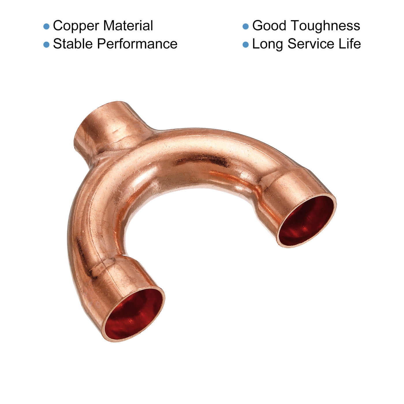Harfington Tee Y Type Copper Fitting Welding Joint Split Union Intersection 22mm or 7/8 Inch ID for HVAC, Air Conditioning Refrigeration System