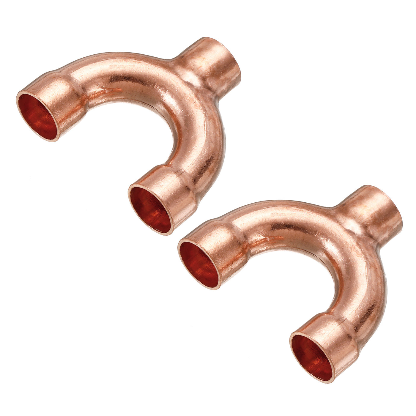 Harfington Tee Y Shape Copper Fitting Welding Joint Split Union Connector 12.7mm or 1/2 Inch ID for HVAC, Air Conditioning Refrigeration System, Pack of 2