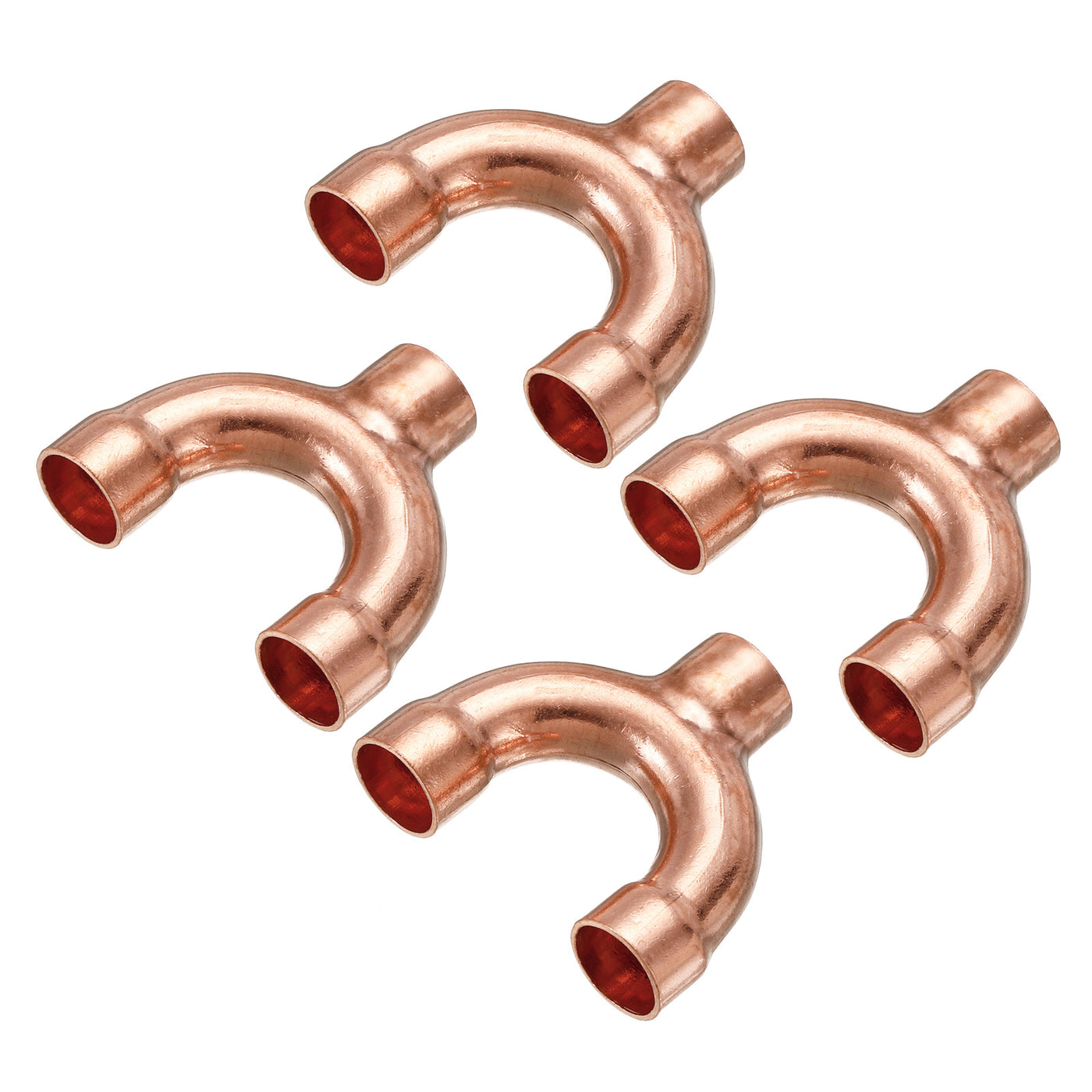 Harfington Tee Y Shape Copper Fitting Welding Joint Split Union Connector 12.7mm or 1/2 Inch ID for HVAC, Air Conditioning Refrigeration System, Pack of 4