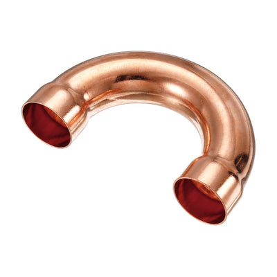 Harfington U Shape Elbow 180 Degree Copper Pipe Fitting Sweat Welding Solder Connection 28.6mm ID for HVAC, Air Conditioning Refrigeration System