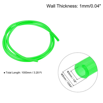 Harfington Uxcell Color Hose Tubing 1/8" ID, 13/64" OD 4Pcs 3.28 Ft for Pump Transfer, Green