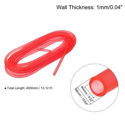 Harfington Uxcell Silicone Tubing 5/32" ID, 15/64" OD 1Pcs 13.12 Ft for Pump Transfer, Red