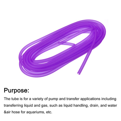 Harfington Uxcell Silicone Tubing 5/32" ID, 15/64" OD 1Pcs 13.12 Ft for Pump Transfer, Purple
