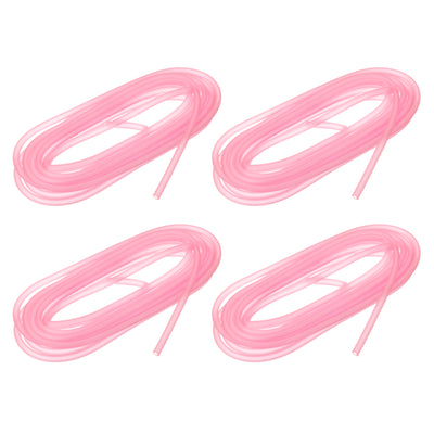 Harfington Uxcell Silicone Tubing 5/32" ID, 15/64" OD 4Pcs 13.12 Ft for Pump Transfer, Pink