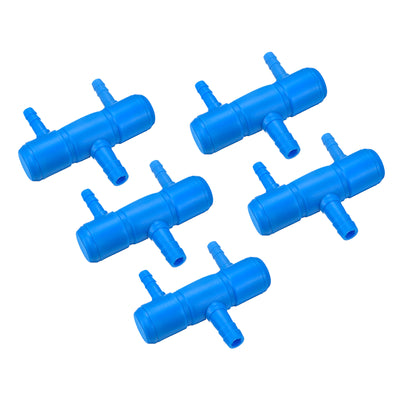 Harfington Uxcell Air Line Tubing Splitter Connector, 5Pcs 8mm/0.31" to 5mm/0.2" 2 Way, Blue