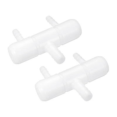 Harfington Uxcell Air Line Tubing Splitter Connector, 2Pcs 8mm/0.31" to 5mm/0.2" 2 Way, White