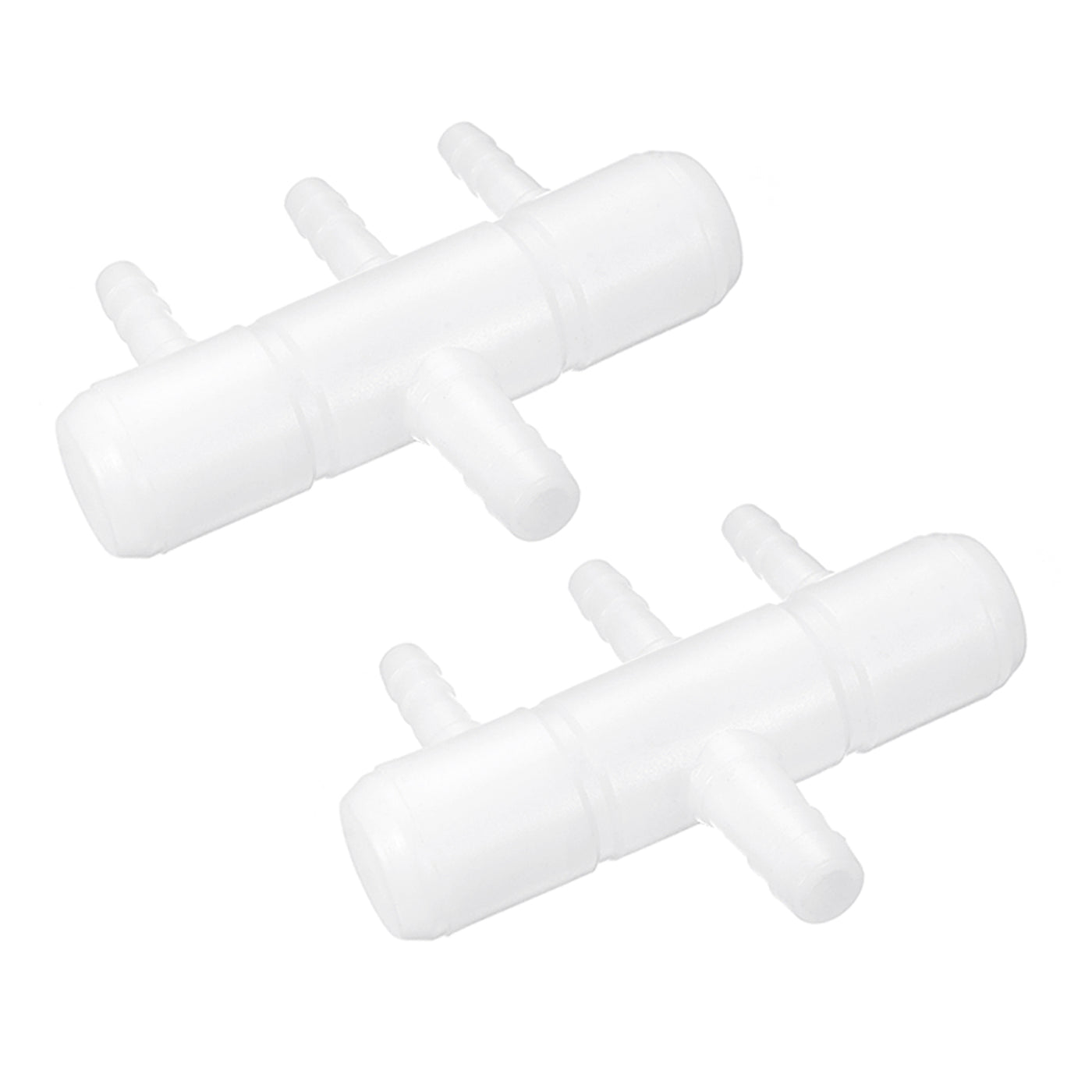 uxcell Uxcell Air Line Tubing Splitter Connector, 2Pcs 8mm/0.31" to 5mm/0.2" 3 Way, White