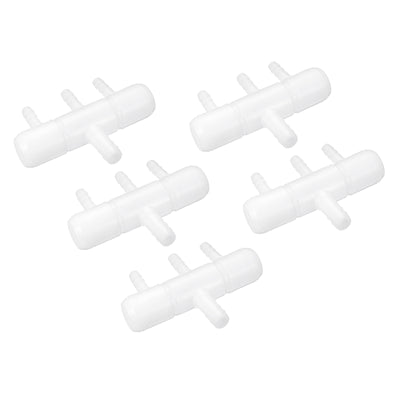 Harfington Uxcell Air Line Tubing Splitter Connector, 5Pcs 8mm/0.31" to 5mm/0.2" 3 Way, White