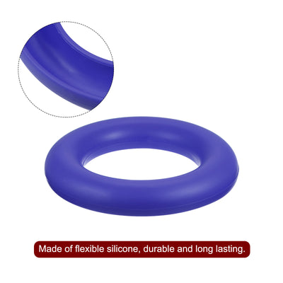 Harfington Silicone Bobbin Ring Holder and 20 Plastic Bobbins Set, Dark Blue & Transparent