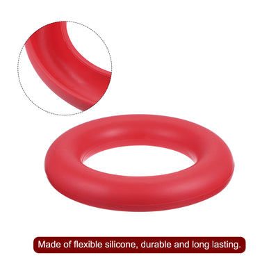 Harfington Silicone Bobbin Ring Holder and 20 Plastic Bobbins Set, Red & Transparent