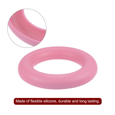 Harfington Silicone Bobbin Ring Holder and 20 Plastic Bobbins Set, Pink & Black