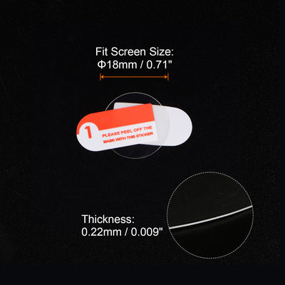 Harfington 18mm Dia 0.22mm Thick Round High Definition Soft PET Watch Screen Protector 5pcs