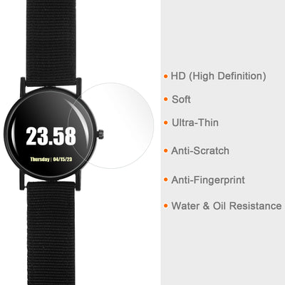 Harfington 5pcs Watch Glass Screen Protectors 25mm HD High Definition PET Smartwatch Film