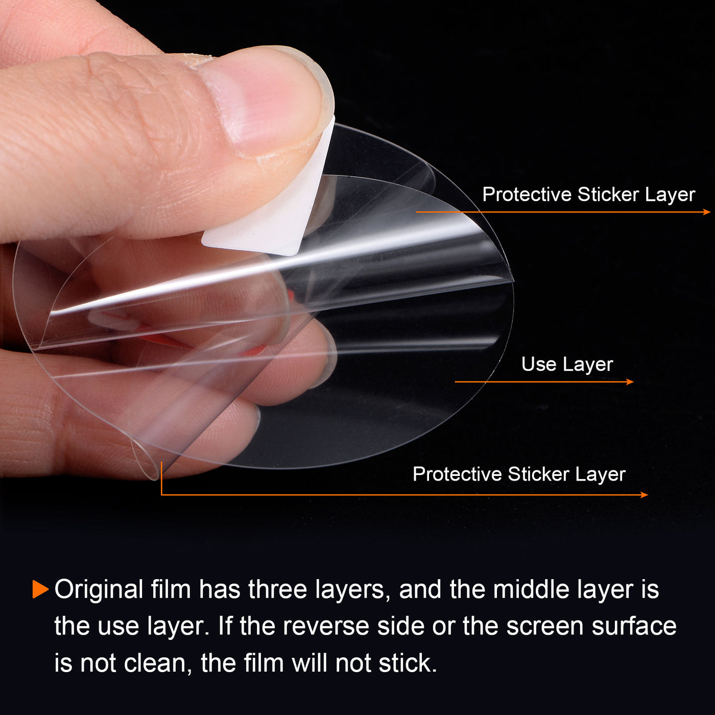 Harfington 5pcs Watch Glass Screen Protectors 25mm HD High Definition PET Smartwatch Film