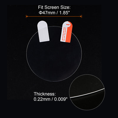 Harfington 47mm Dia 0.22mm Thick Round High Definition Soft PET Watch Screen Protector 5pcs