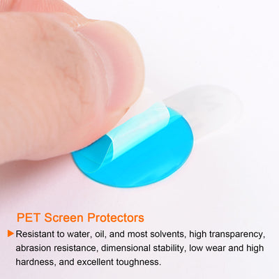 Harfington 15mm Dia 0.32mm Thick Round Anti-explosion Soft PET Watch Screen Protector 5pcs