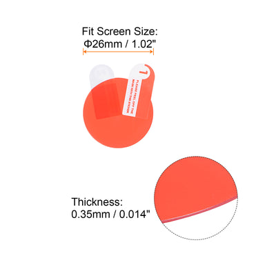 Harfington 26mm Dia 0.35mm Thick Round Soft Fiberglass Smart Watch Screen Protectors 5pcs