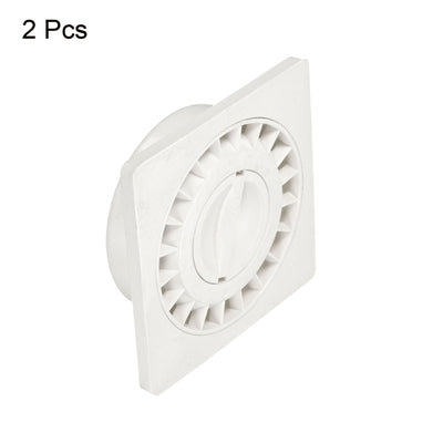 Harfington Floor Drain, PVC Square Grate Snap-In Strainer Duct Pipe Connector with Checking Hole for Bathroom Kitchen
