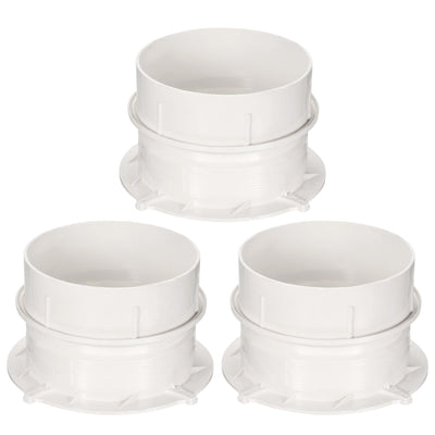 Harfington 6.3" ID x 4.72" H Duct Connector, 3 Pack PVC Flange Straight Ventilation Drain Pipe Adaptor for Bathroom Kitchen Restroom, White