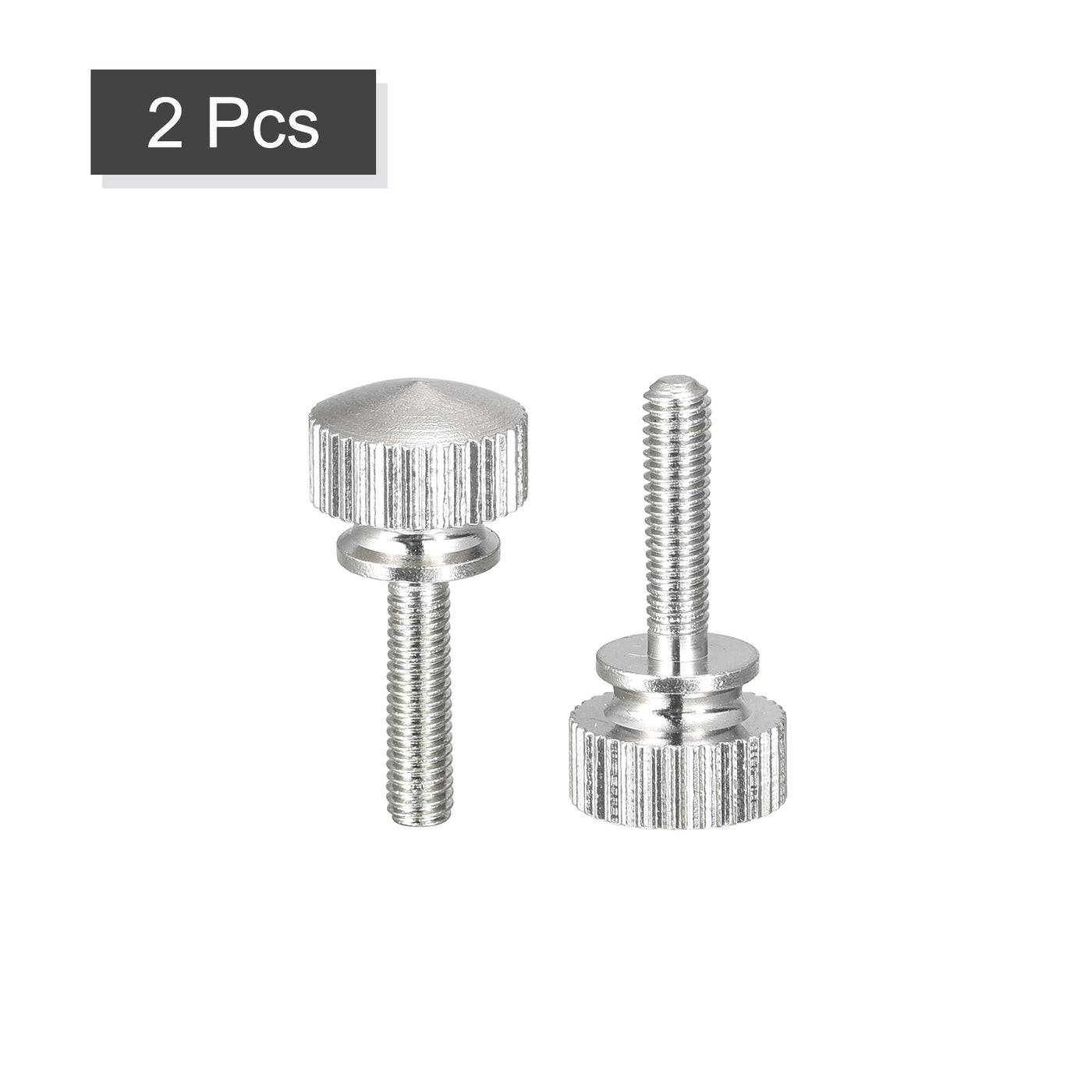 uxcell Uxcell Knurled Thumb Screws, M3x12mm Brass Shoulder Bolts Grip Knobs Fasteners, Nickel Plated 2Pcs