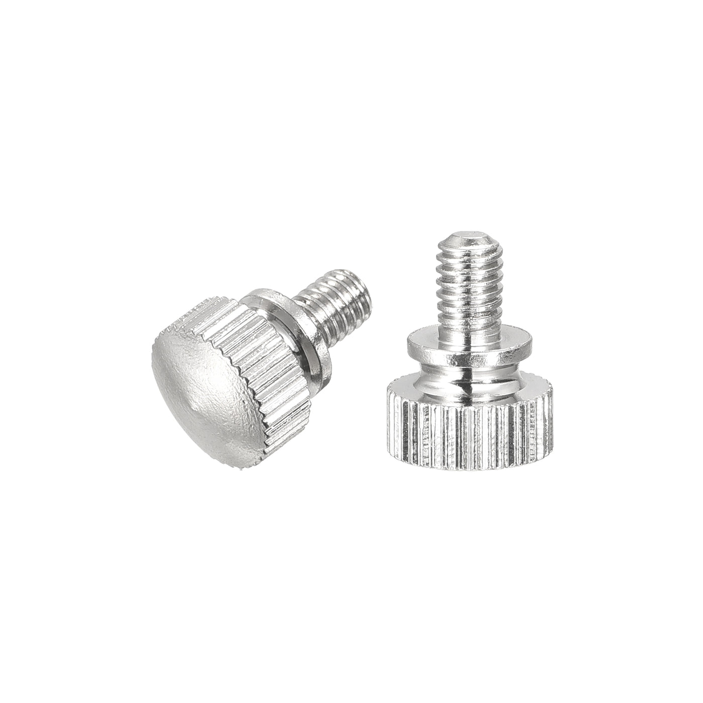 uxcell Uxcell Knurled Thumb Screws, M4x6mm Brass Shoulder Bolts Grip Knobs Fasteners, Nickel Plated 2Pcs