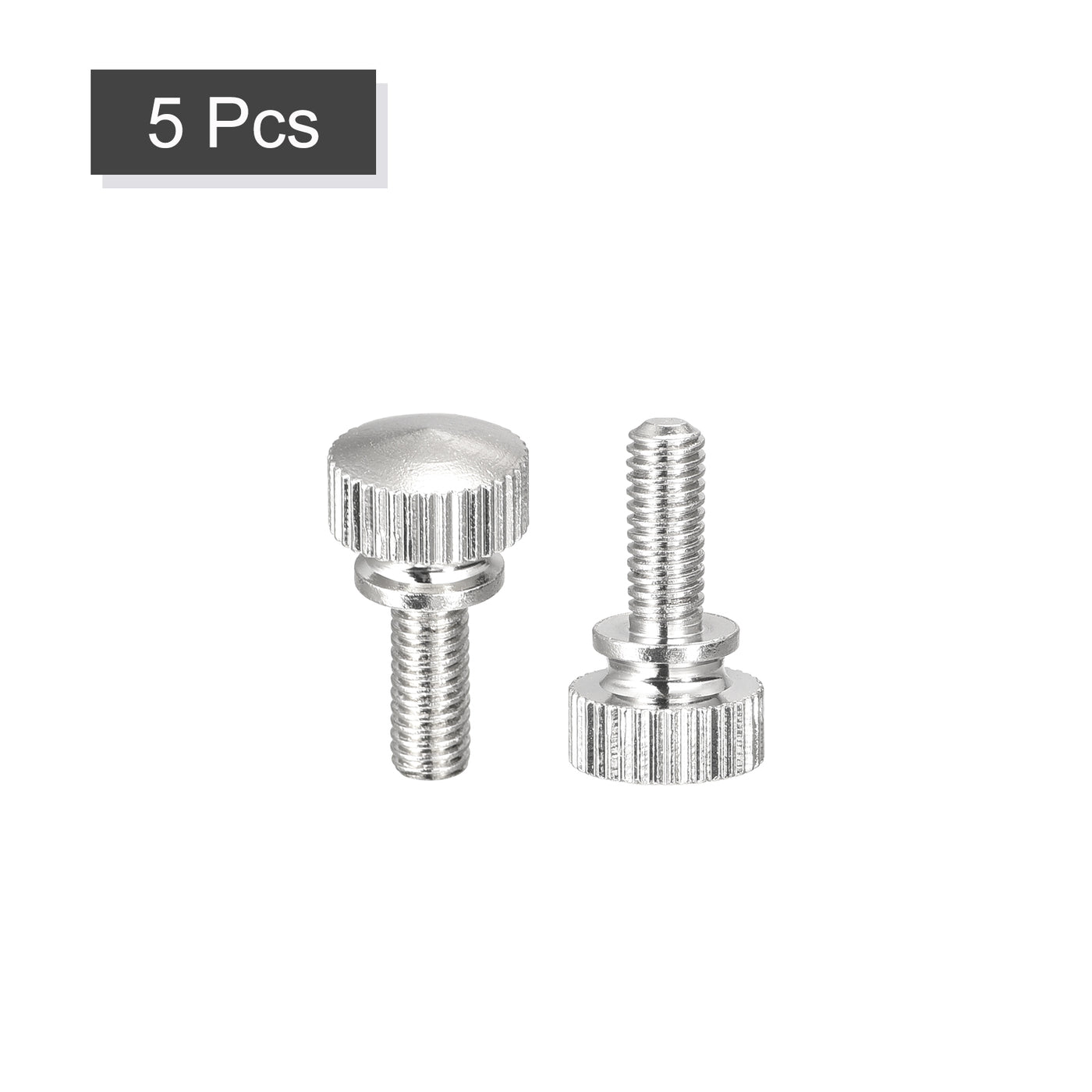 uxcell Uxcell Knurled Thumb Screws, M4x10mm Brass Shoulder Bolts Grip Knobs Fasteners, Nickel Plated 5Pcs