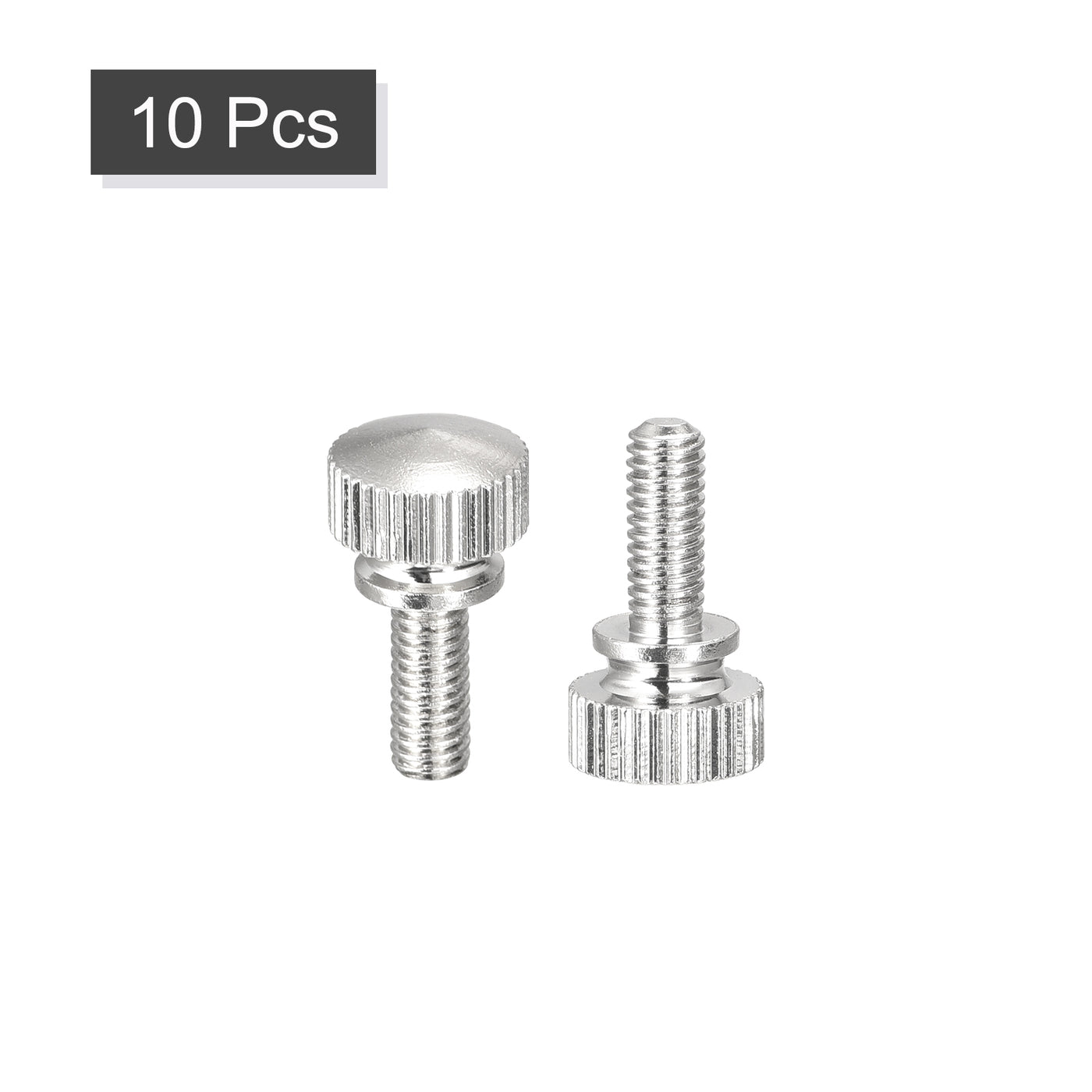 uxcell Uxcell Knurled Thumb Screws, M4x10mm Brass Shoulder Bolts Grip Knobs Fasteners, Nickel Plated 10Pcs