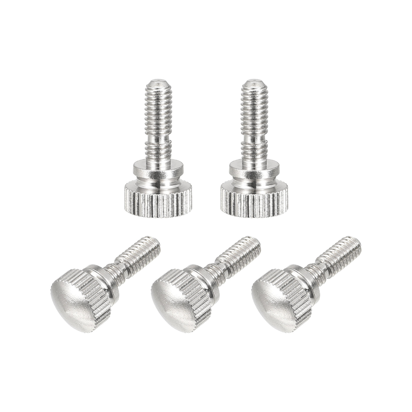 uxcell Uxcell Knurled Thumb Screws, M4x12mm Brass Slotted Thread Shoulder Bolts Grip Knobs Fasteners, Nickel Plated 5Pcs