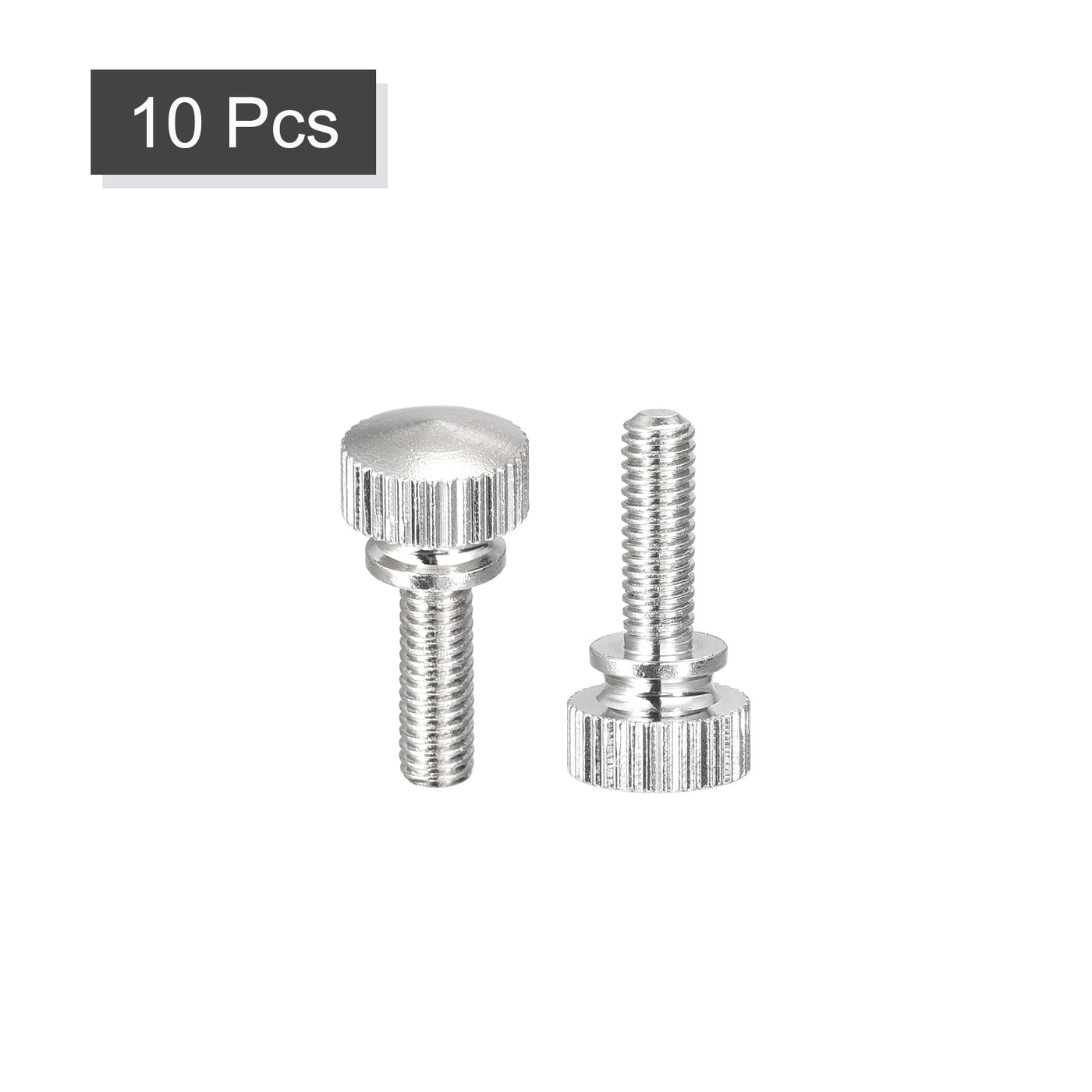 uxcell Uxcell Knurled Thumb Screws, M4x12mm Brass Shoulder Bolts Grip Knobs Fasteners, Nickel Plated 10Pcs