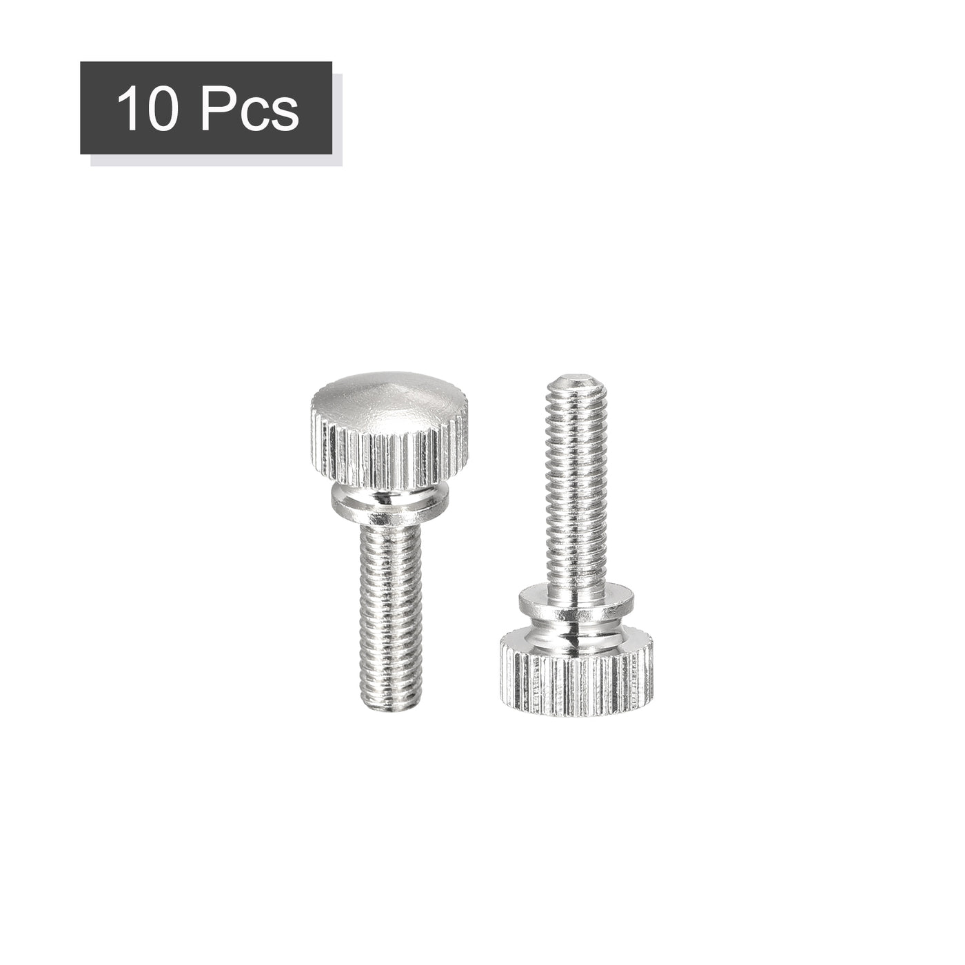 uxcell Uxcell Knurled Thumb Screws, M4x14mm Brass Shoulder Bolts Grip Knobs Fasteners, Nickel Plated 10Pcs