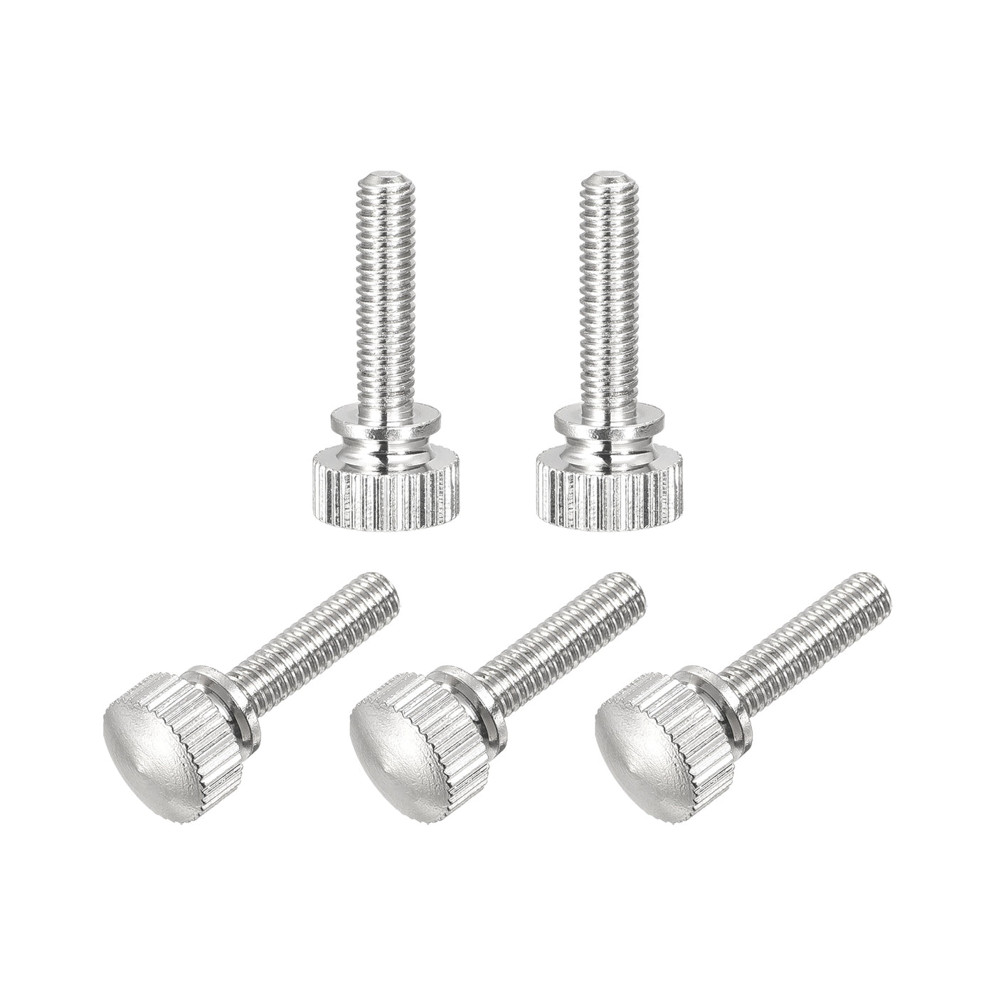 uxcell Uxcell Knurled Thumb Screws, M4x16mm Brass Shoulder Bolts Grip Knobs Fasteners, Nickel Plated 5Pcs