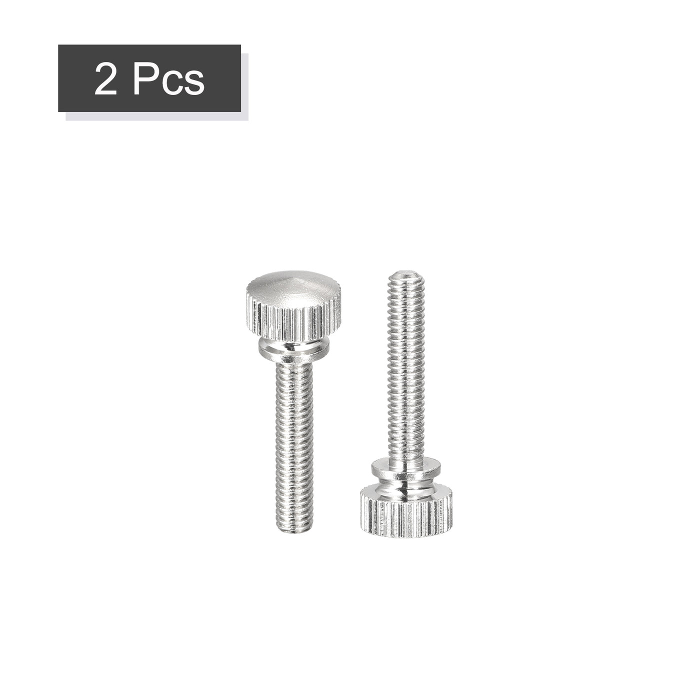 uxcell Uxcell Knurled Thumb Screws, M4x20mm Brass Shoulder Bolts Grip Knobs Fasteners, Nickel Plated 2Pcs