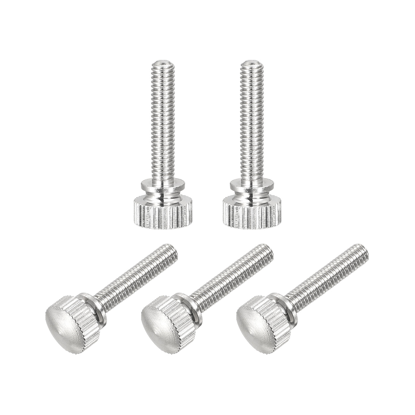 uxcell Uxcell Knurled Thumb Screws, M4x20mm Brass Shoulder Bolts Grip Knobs Fasteners, Nickel Plated 8Pcs