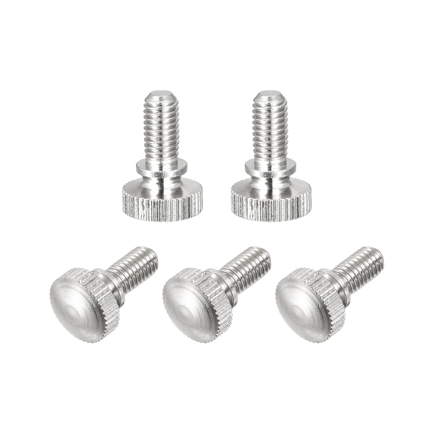 uxcell Uxcell Knurled Thumb Screws, M5x10mm Brass Shoulder Bolts Grip Knobs Fasteners, Nickel Plated 5Pcs