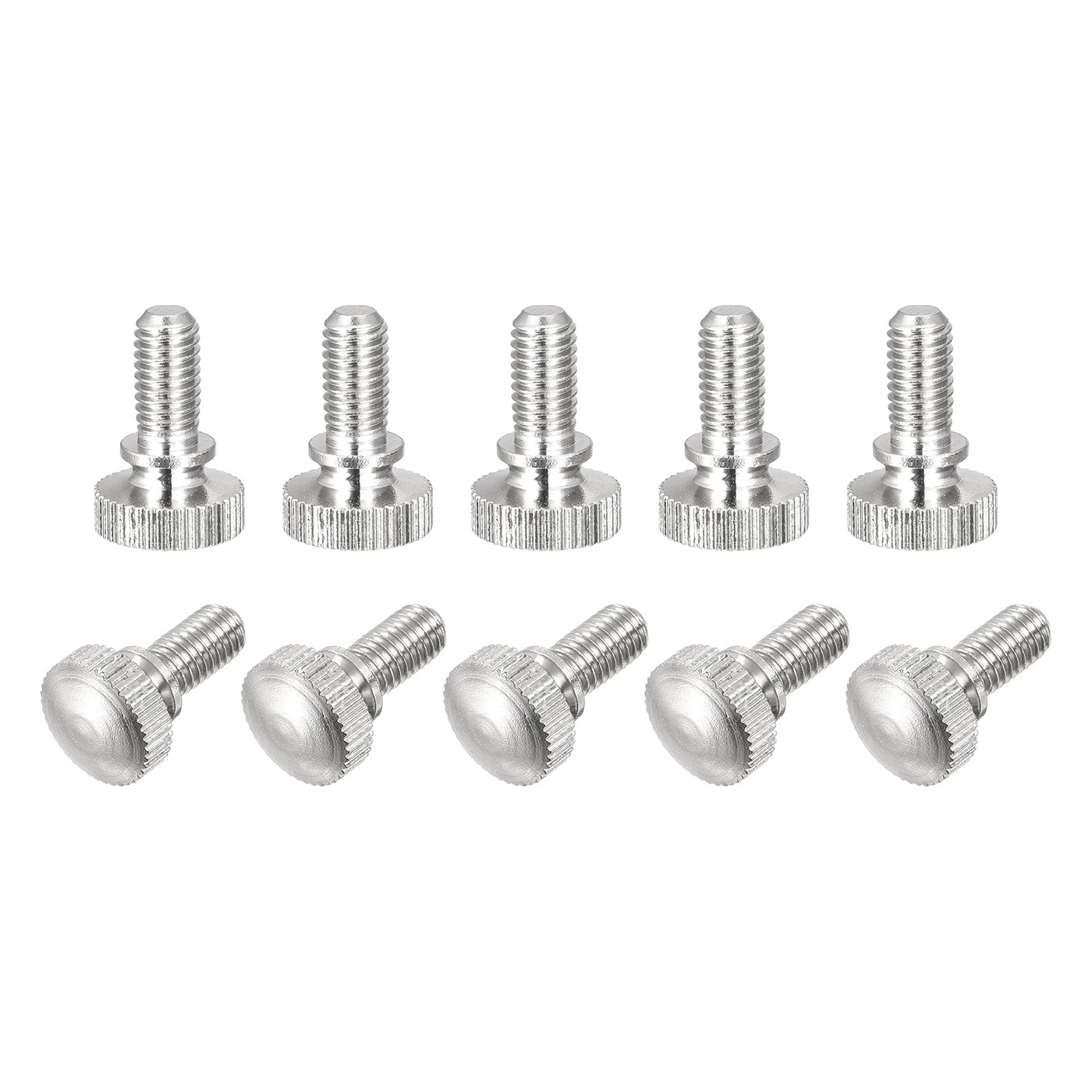 uxcell Uxcell Knurled Thumb Screws, M5x10mm Brass Shoulder Bolts Grip Knobs Fasteners, Nickel Plated 10Pcs