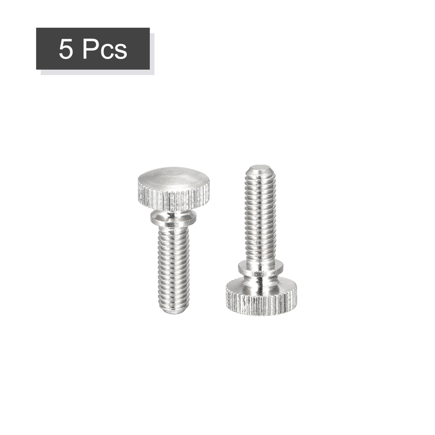 uxcell Uxcell Knurled Thumb Screws, M5x16mm Brass Shoulder Bolts Grip Knobs Fasteners, Nickel Plated 5Pcs