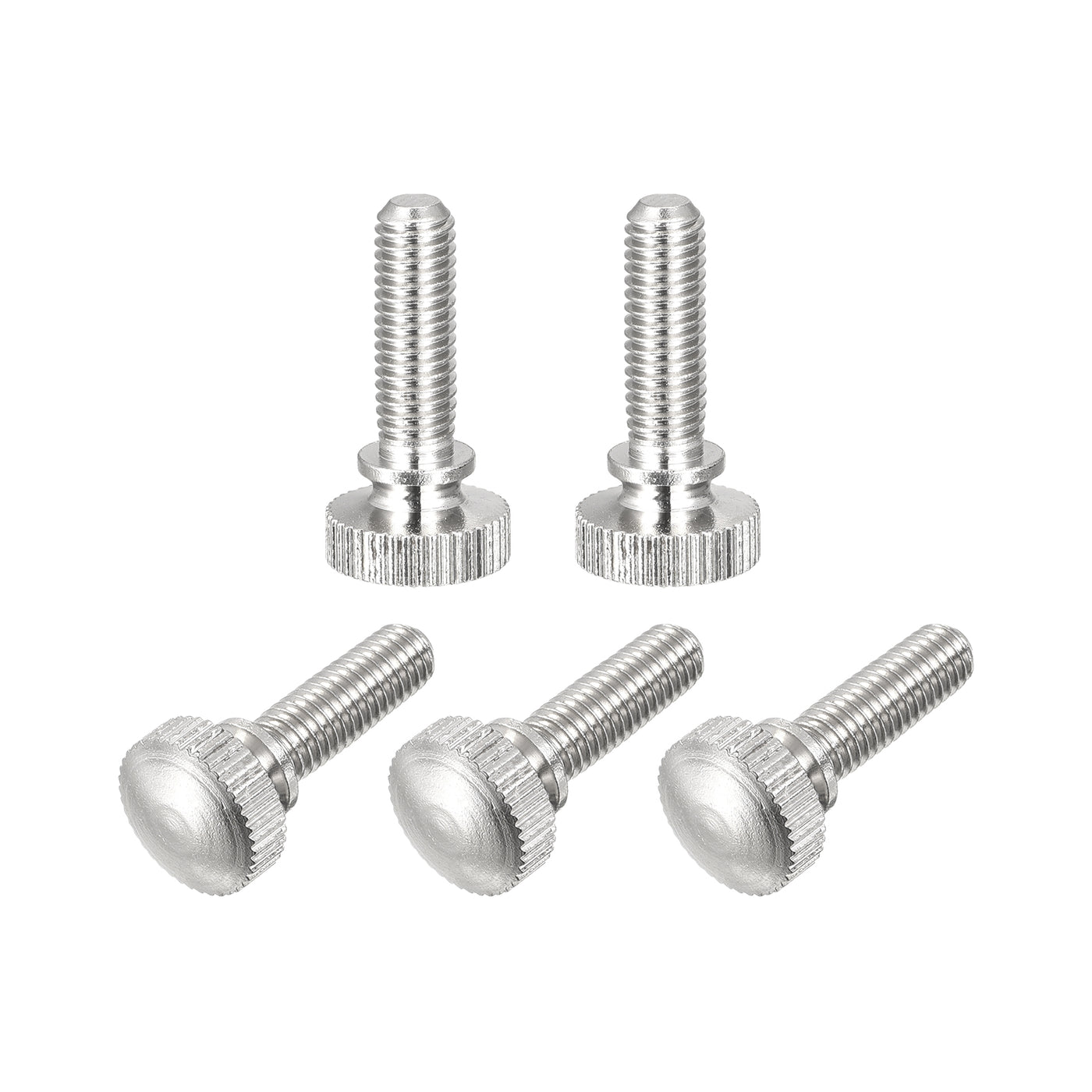 uxcell Uxcell Knurled Thumb Screws, M5x16mm Brass Shoulder Bolts Grip Knobs Fasteners, Nickel Plated 5Pcs