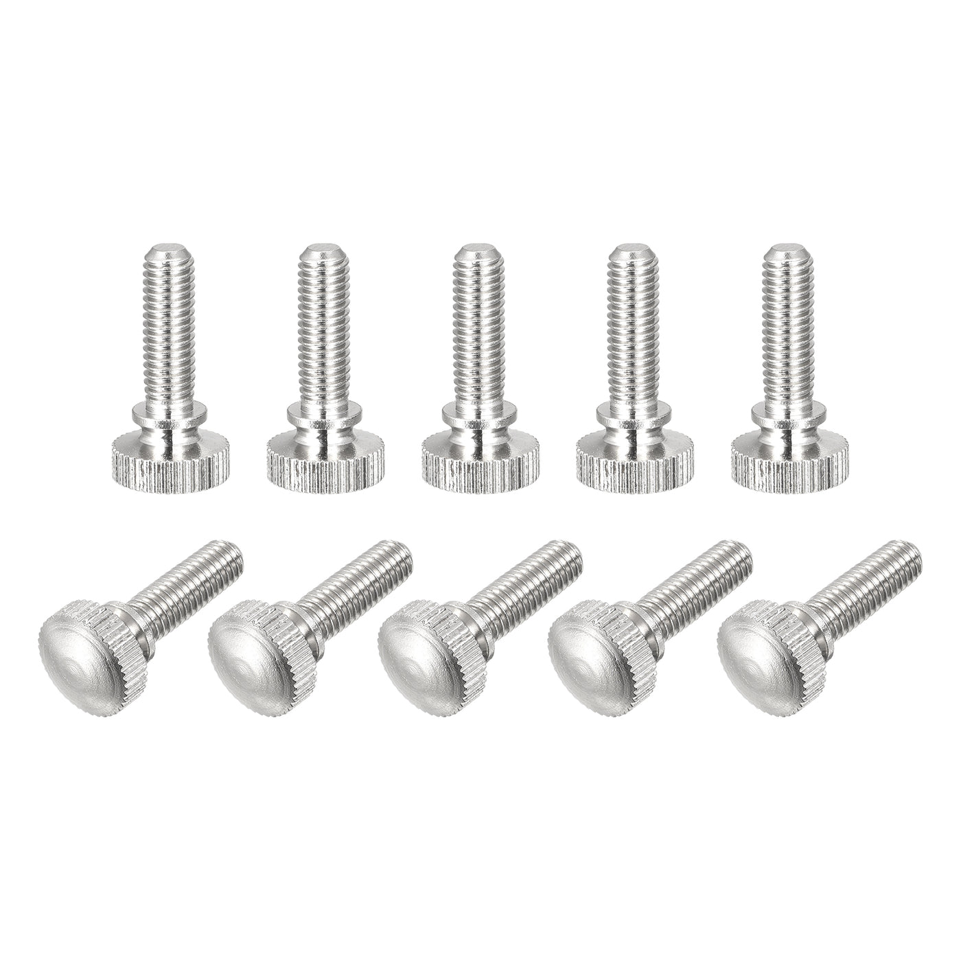 uxcell Uxcell Knurled Thumb Screws, M5x16mm Brass Shoulder Bolts Grip Knobs Fasteners, Nickel Plated 10Pcs