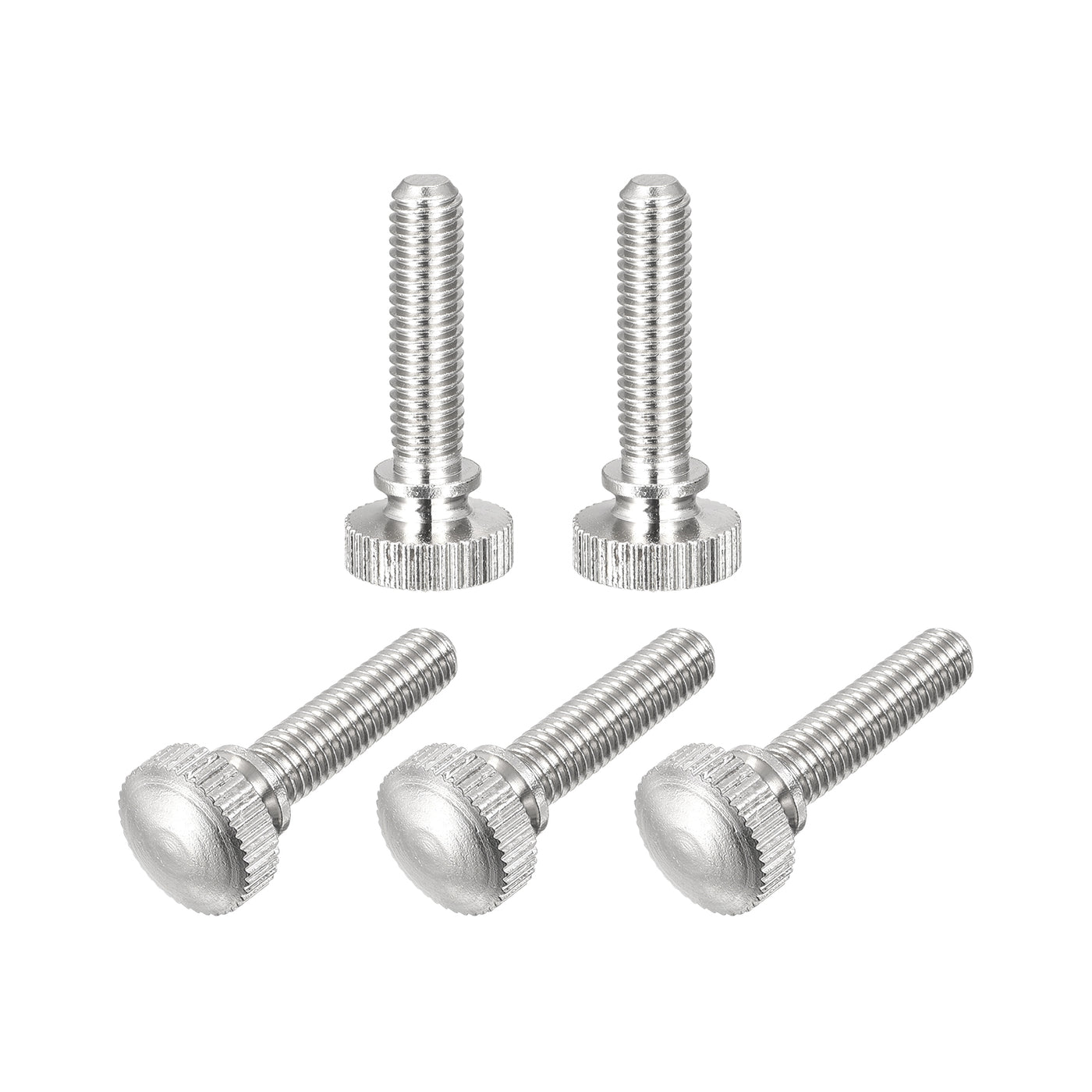 uxcell Uxcell Knurled Thumb Screws, M5x20mm Brass Shoulder Bolts Grip Knobs Fasteners, Nickel Plated 5Pcs