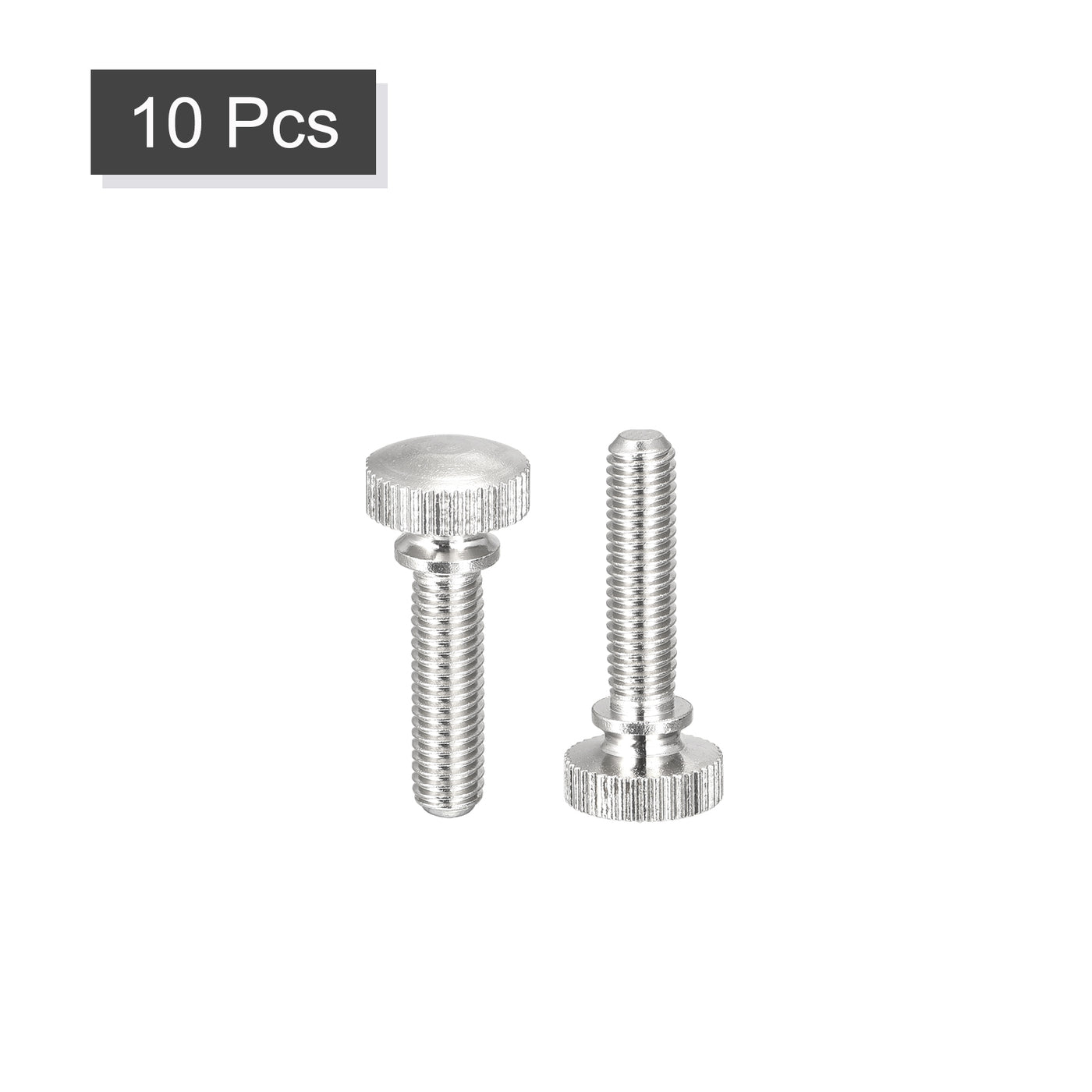 uxcell Uxcell Knurled Thumb Screws, M5x20mm Brass Shoulder Bolts Grip Knobs Fasteners, Nickel Plated 10Pcs