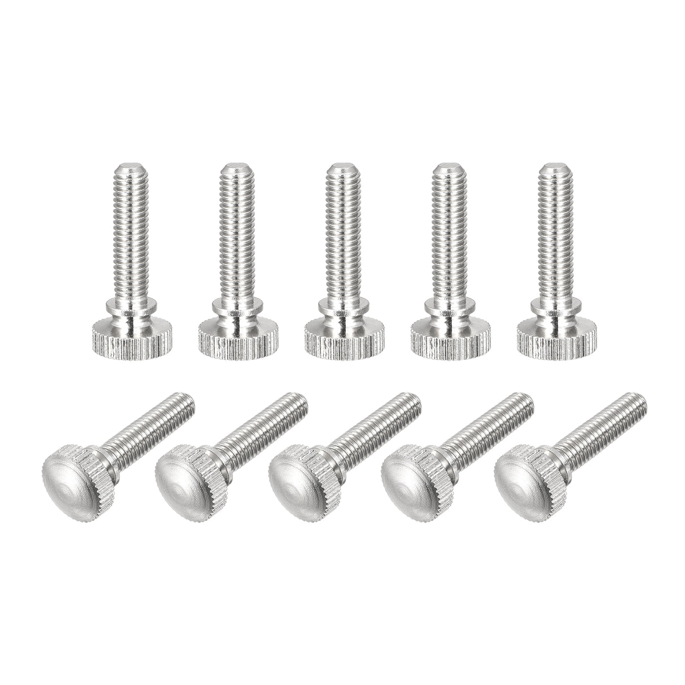 uxcell Uxcell Knurled Thumb Screws, M5x20mm Brass Shoulder Bolts Grip Knobs Fasteners, Nickel Plated 10Pcs