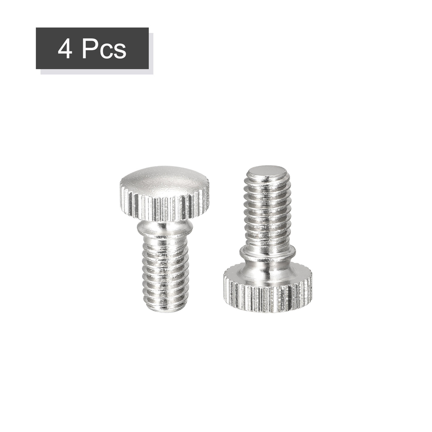 uxcell Uxcell Knurled Thumb Screws, M6x10mm Brass Shoulder Bolts Grip Knobs Fasteners, Nickel Plated 4Pcs
