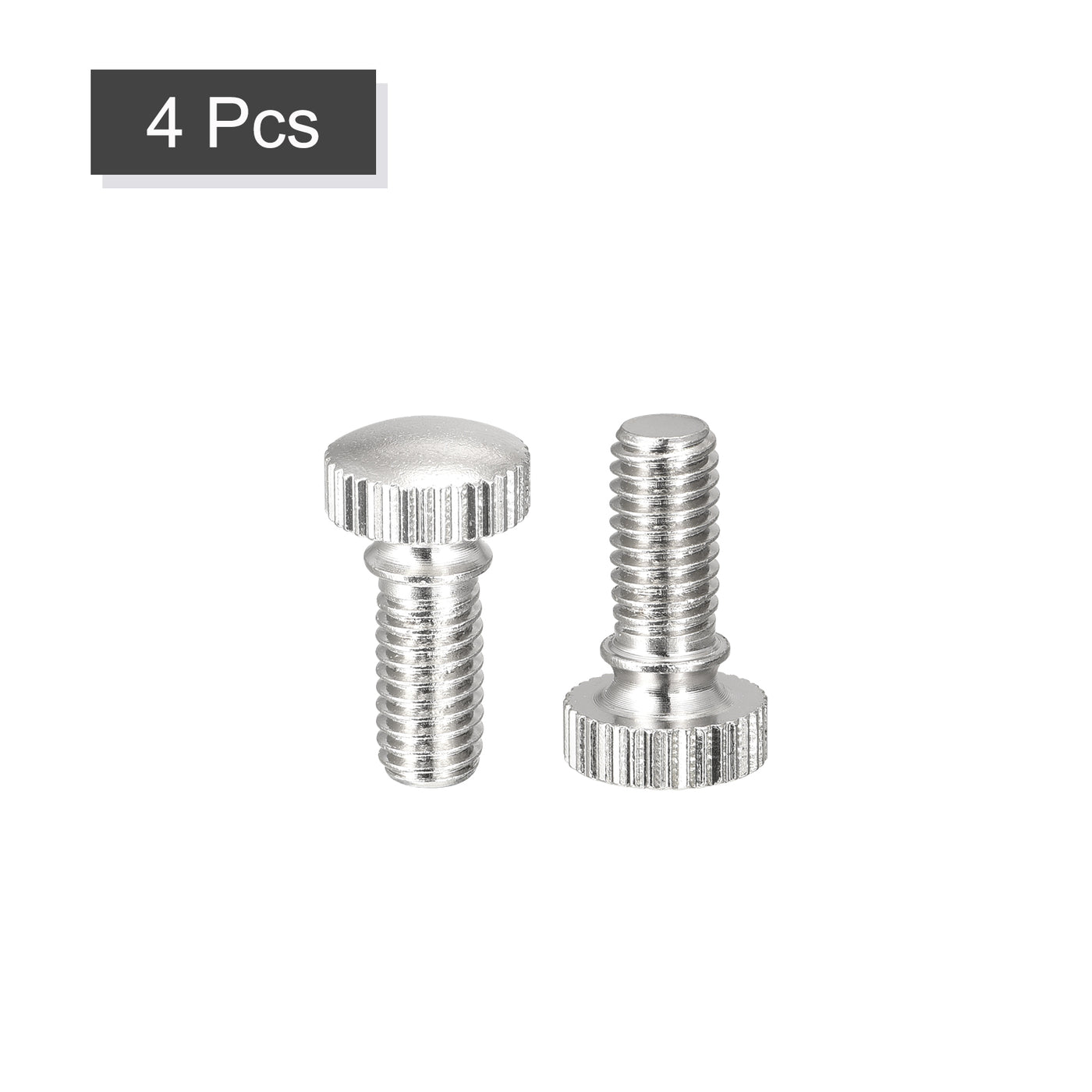 uxcell Uxcell Knurled Thumb Screws, M6x12mm Brass Shoulder Bolts Grip Knobs Fasteners, Nickel Plated 4Pcs