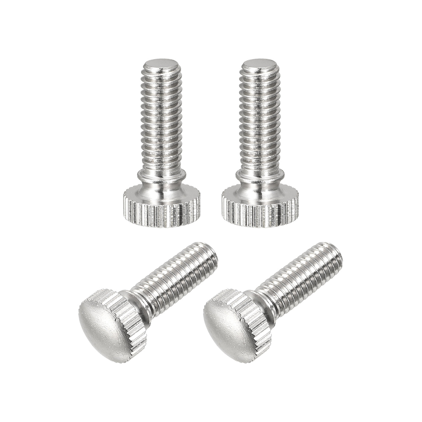 uxcell Uxcell Knurled Thumb Screws, M6x16mm Brass Shoulder Bolts Grip Knobs Fasteners, Nickel Plated 4Pcs