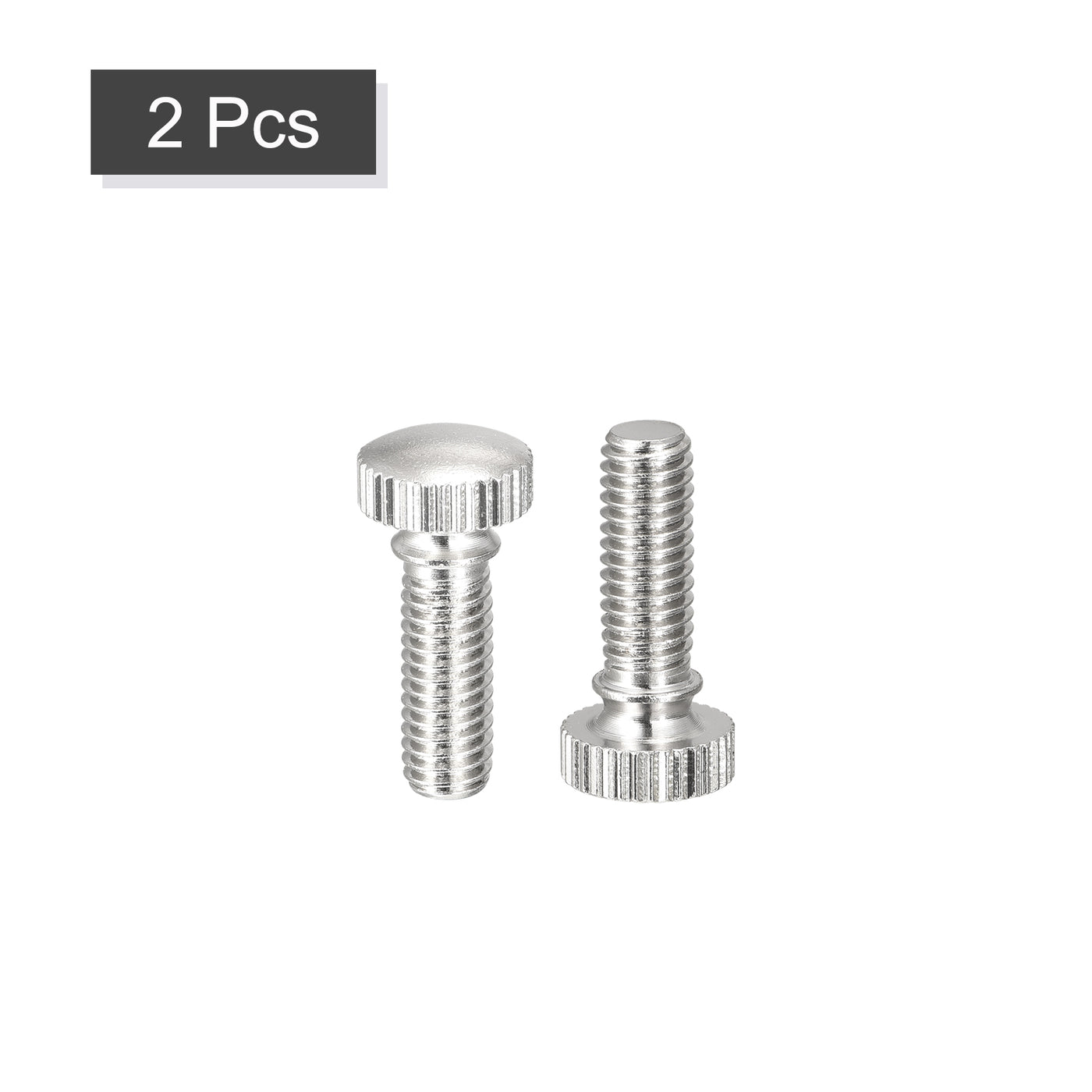 uxcell Uxcell Knurled Thumb Screws, M6x16mm Brass Shoulder Bolts Grip Knobs Fasteners, Nickel Plated 2Pcs