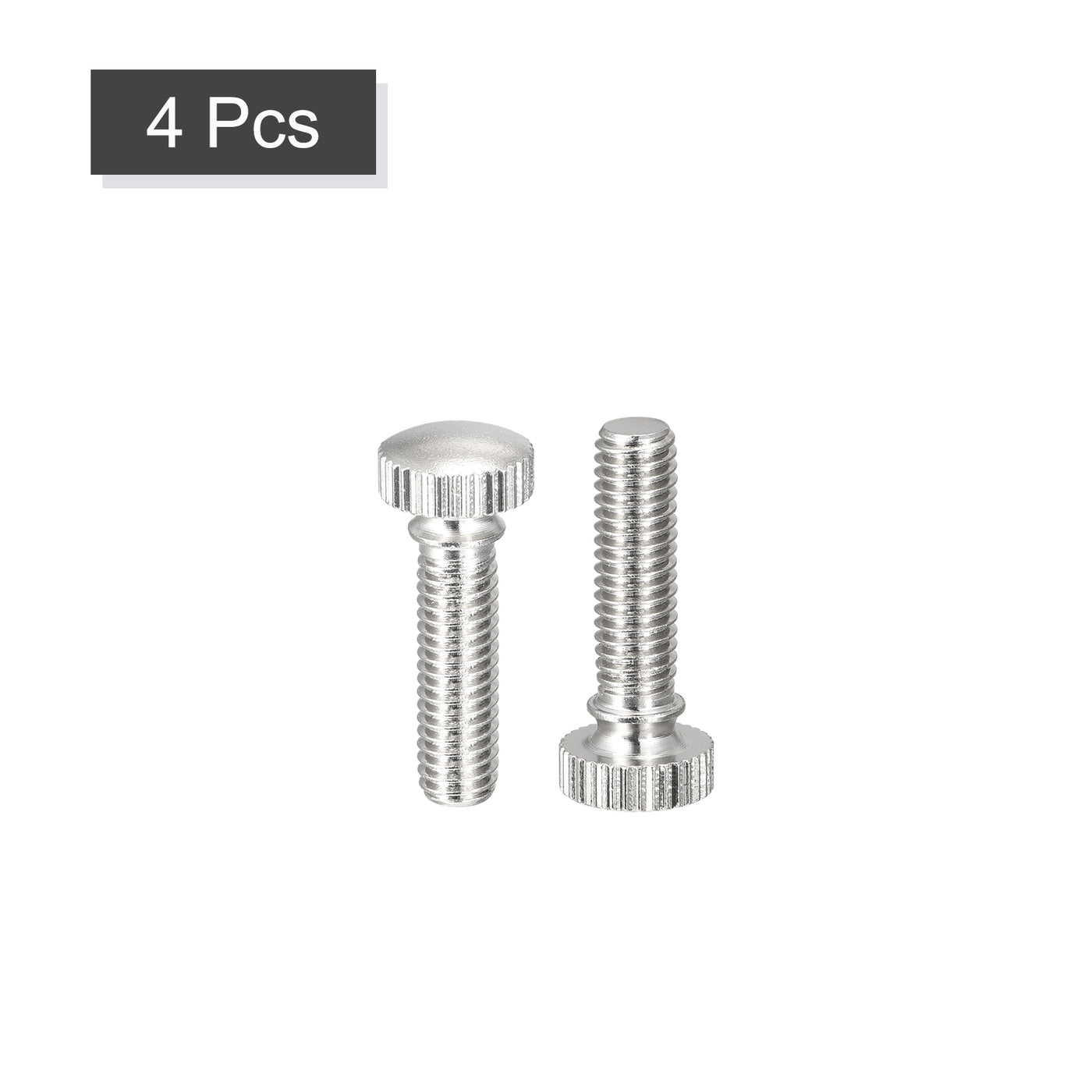 uxcell Uxcell Knurled Thumb Screws, M6x20mm Brass Shoulder Bolts Grip Knobs Fasteners, Nickel Plated 4Pcs