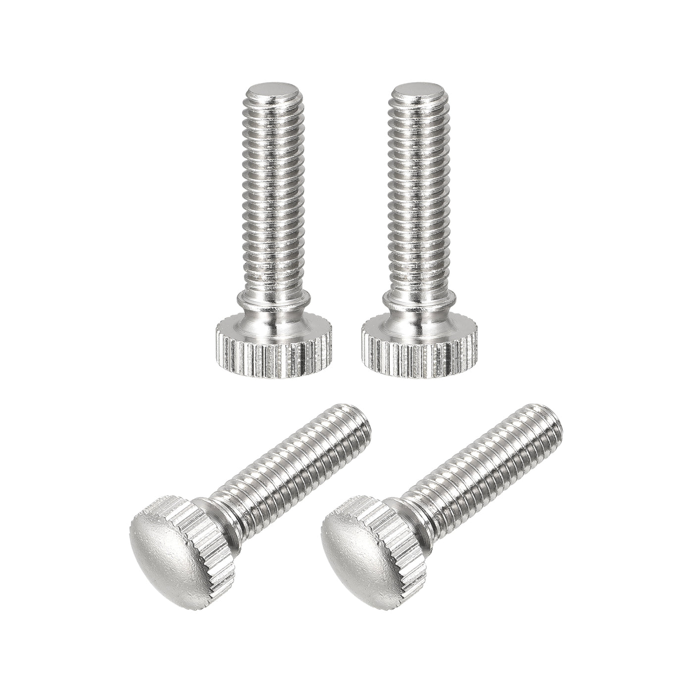 uxcell Uxcell Knurled Thumb Screws, M6x20mm Brass Shoulder Bolts Grip Knobs Fasteners, Nickel Plated 4Pcs